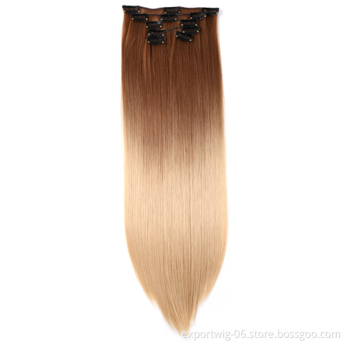 Soft Braids 22 inch Straight Hair pieces Synthetic Braid Hair Clip in Hair Extensions Attachment